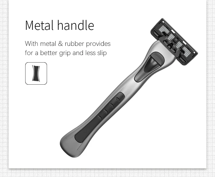 5 Blades Cartridge with Trimmer Men Shaving Razor Open Back Design Replaceable Shaving Razor