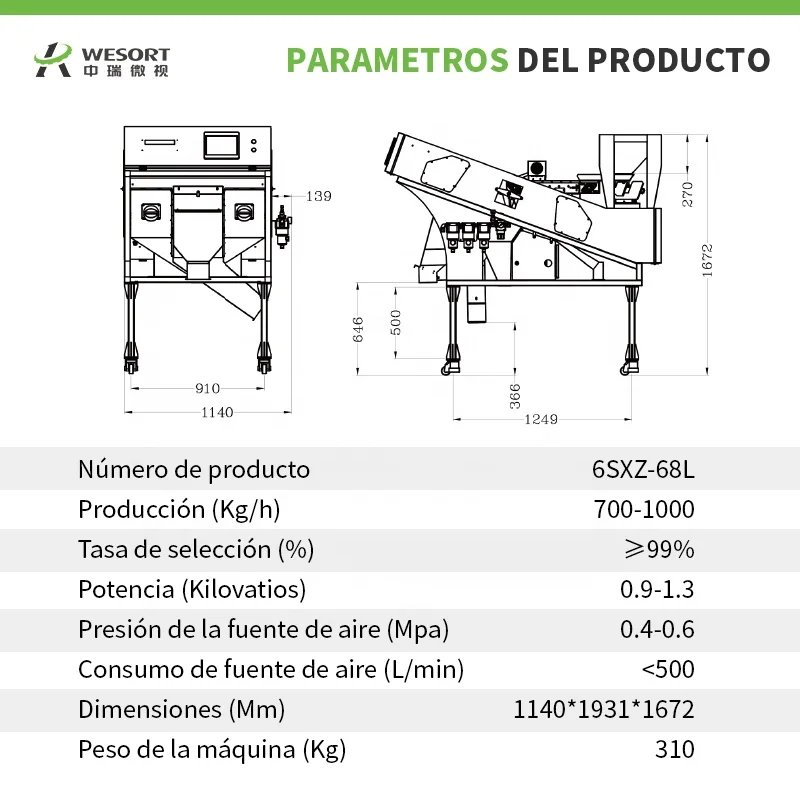 For WESORT Rustproof Garlic Size Grading and Color Sorting Machine Fruit & Vegetable Processing Equipment