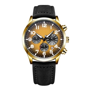 Whach for Man Factory Hot Sale OEM New 6-pin Multi-function Genuine Leather Waterproof Watch Wholesale Fashion Quartz Watches