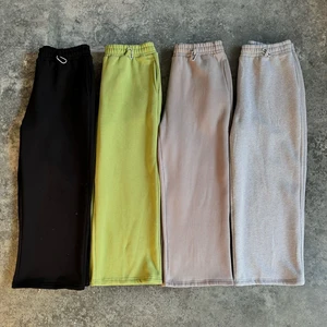 Oem Wholesale Unisex Solid Color Heavy Weight Cotton Sweatpants Custom Elastic Waist Men Oversized Wide Leg Blank Sweatpants
