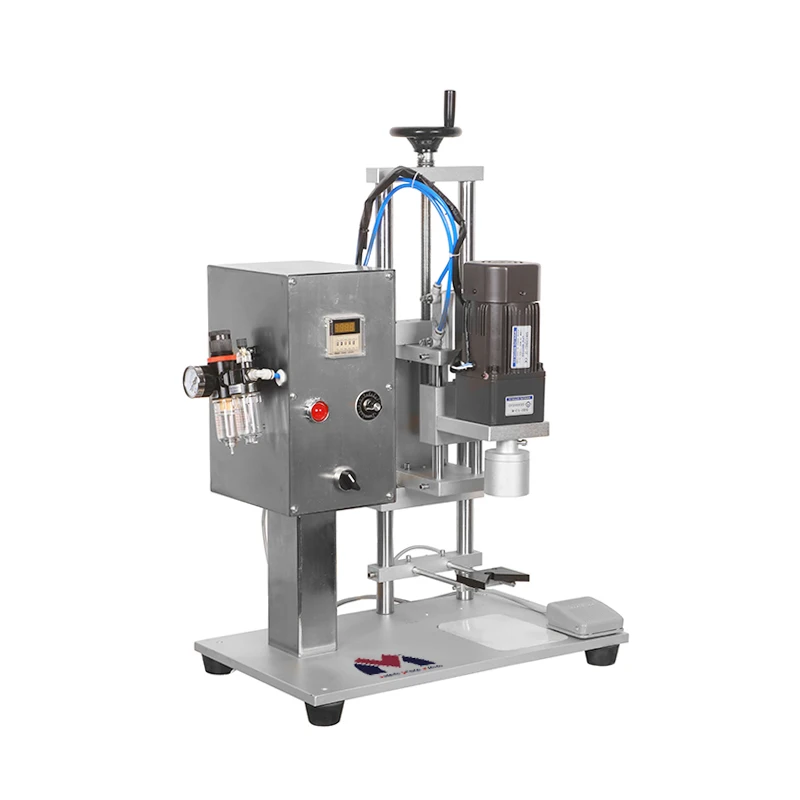 LOM Factory Price Semi-automatic Tabletop Capper Plastic Aluminum Lids Child Resistant Cap Pressing Screw Capping Machine