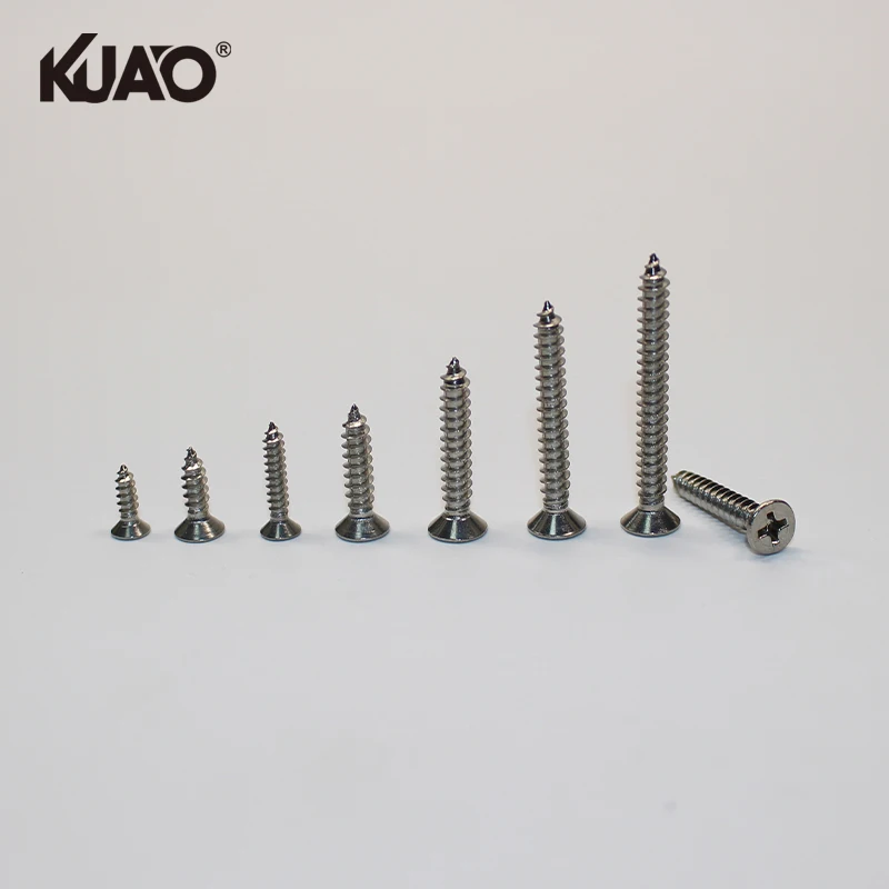 Stainless Steel Cross Recessed Countersunk Flat Head Self Tapping Screws for Wood Metal and DIY Fastening