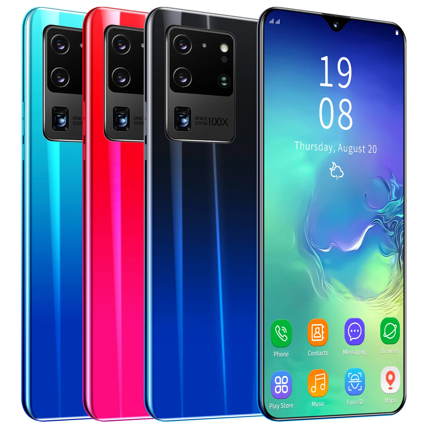 Смартфон S20U, 8 ГБ ОЗУ + 256 Гб ПЗУ, большая память, сотовые телефоны, экран, отпечаток пальца, разблокированный смартфон