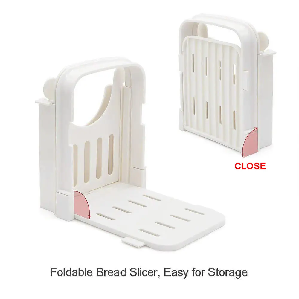 Wholesale ZXX Toast Bread Slicer Plastic Foldable Adjustable Loaf Cutter  Rack Cutting Guide Slicing Tool bread cutter slicer From m.