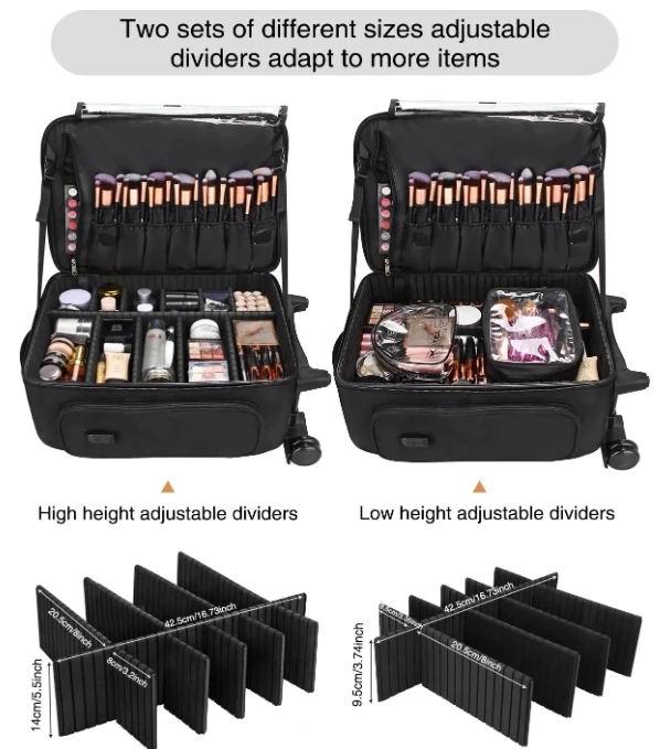 Makeup Backpack Professional Makeup Artist Train Case Trolley Travel  Cosmetic Brush Holder Organizer Barber Backpack Bags