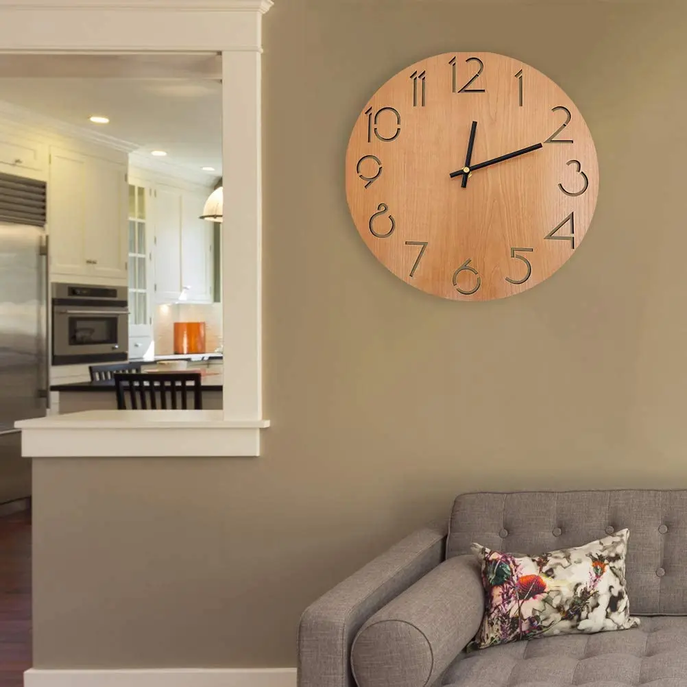 Estilo Rústico Reloj Pared Grande Madera Rebecca Mobili Reloj De