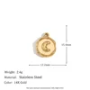 Irregular round grooved moon pendant-gold