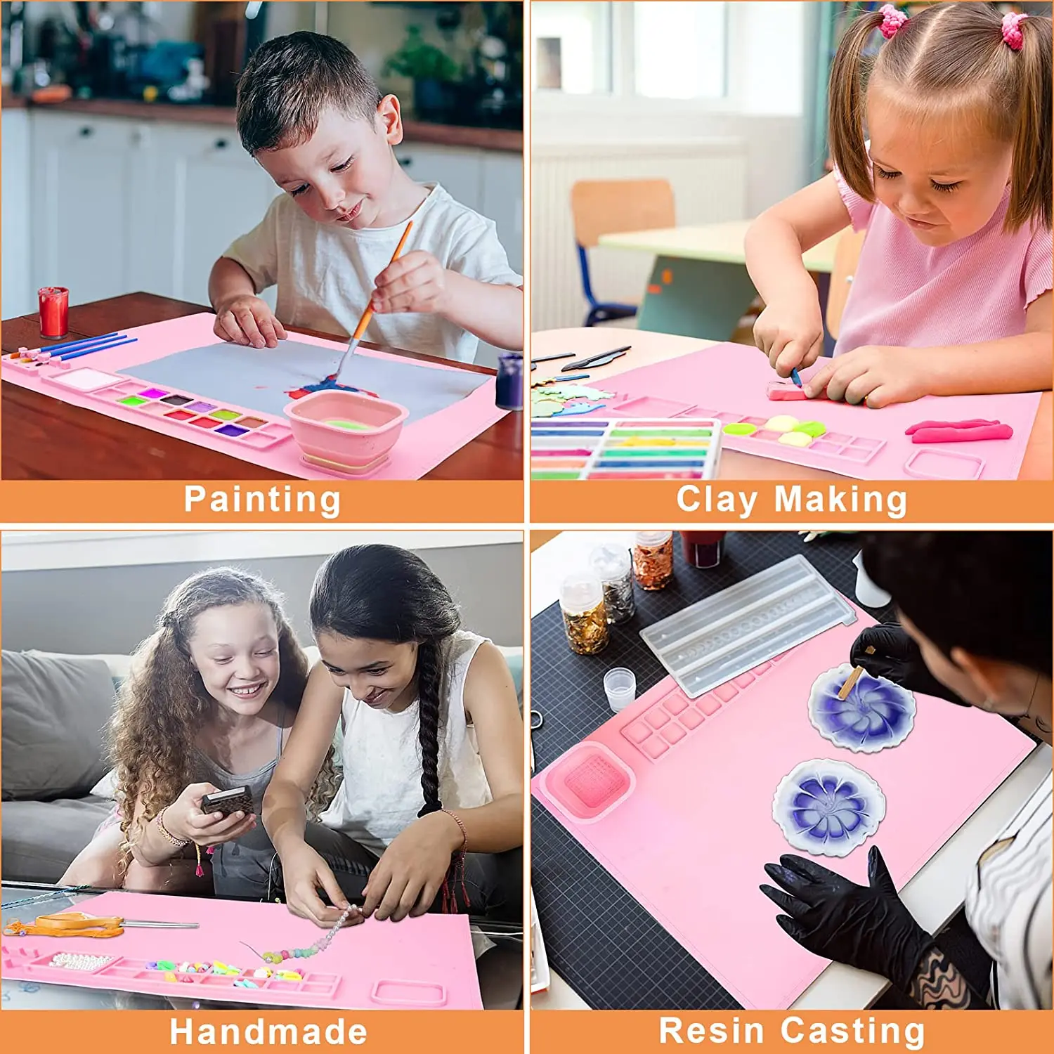 2023 Silicone Painting Pad Silicone Placemats Silicone Craft Mat With