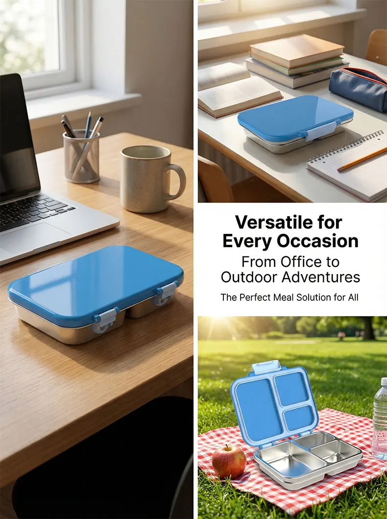 KOLINK 3-Compartment Stainless Steel Bento Box Detail 4