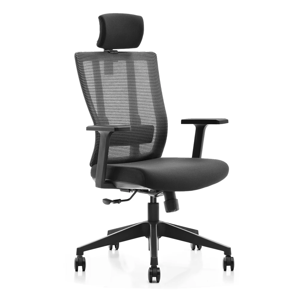 Modern High Back Office Chair With Adjustable Headrest Swivel Executive Features Comfortable Fabric Mesh Style at Cheap Price