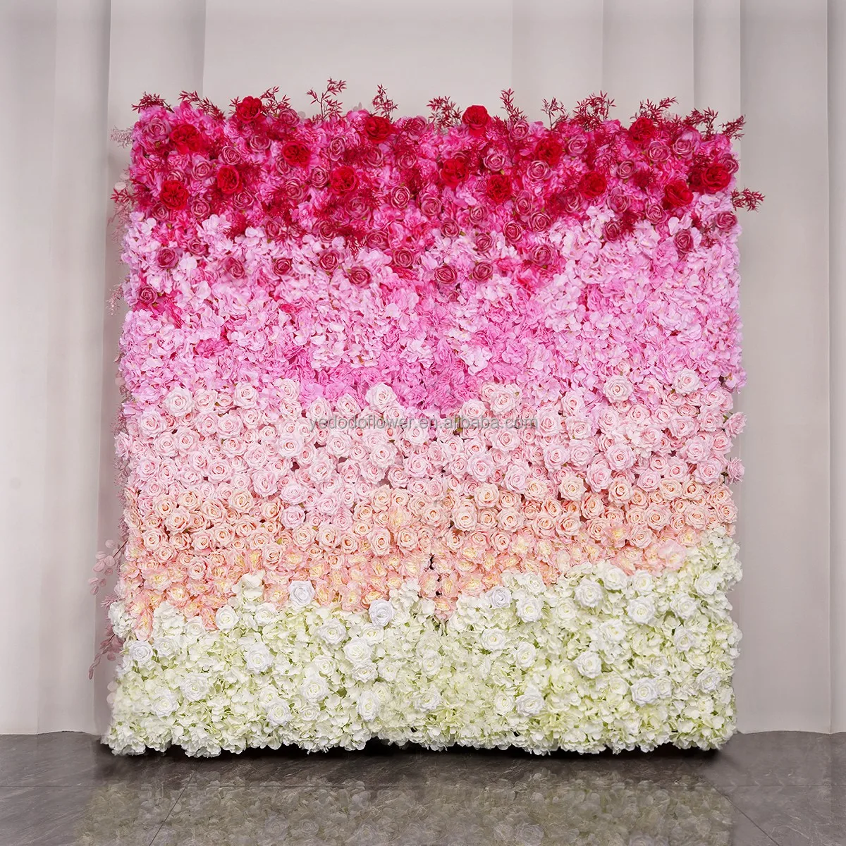 Artificial Silk Flower Wall Backdrop Rose Red Silk Rose Flower Fabric