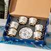 F-6 Cups 6 Plates + Golden Spoons