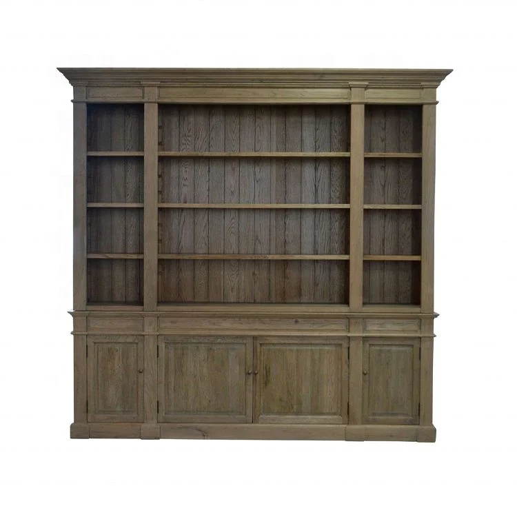 P1803-240 Dundee французский провинциальный старинный Винтажный стиль массивная деревянная маленькая книжная полка белый деревянный книжный шкаф книжная полка