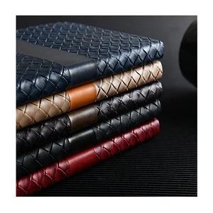 Custom A5/A6 Business Notebook Sewing Binding Woven Pattern PU Leather Planner Softcover Printed Logo Meeting Journal