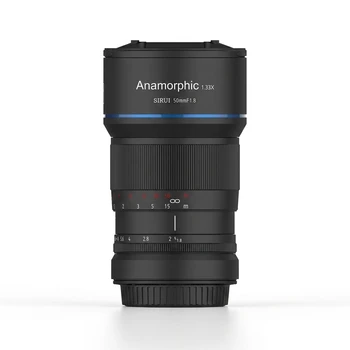 SIRUI 50mm F1.8 1.33X Full Frame Fixed Focus Wide-Angle Anamorphic Lens for E Mount Blue Falre