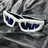 White with Blue