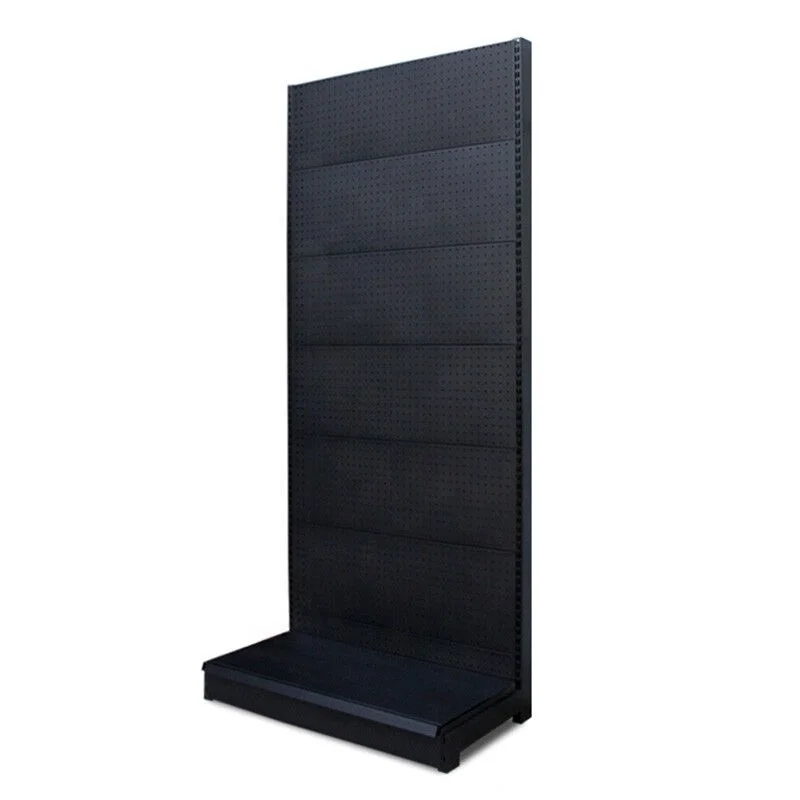 Heavy Duty Adjustable Height Supermarket Pegboard Display Stand Matt Black Power Coating ISO Certified Customized Color Racks