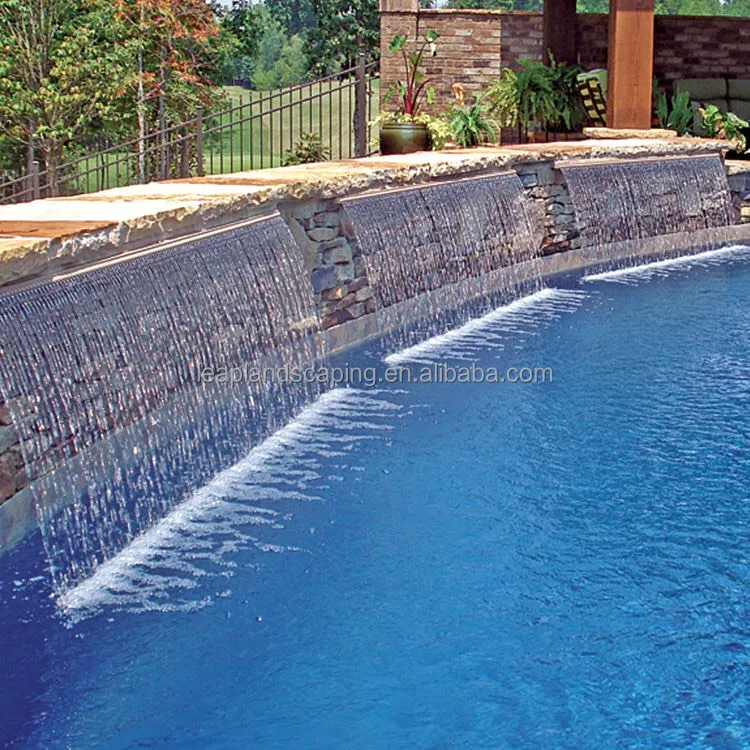 Indoor/Outdoor Acrylic Waterfall Fountain Garden Ornaments LED Lighted Solar Powered Wall Mount Blades for Swimming Pool