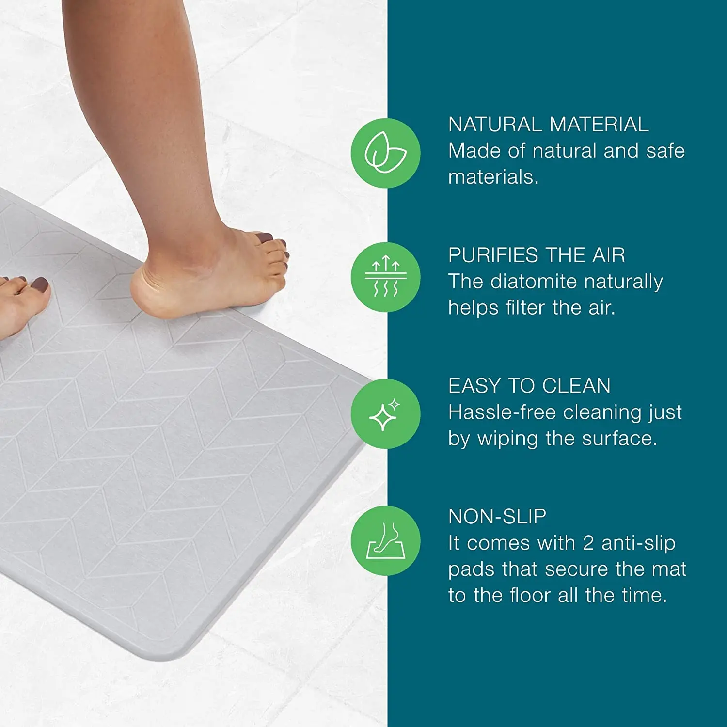 Stone Bath Mat Custom Diatomaceous Earth Shower Mat Slab Magic Bathroom Floor Mat Nonslip Super