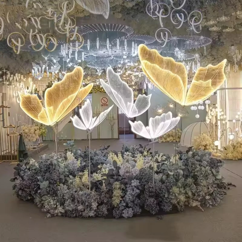 New Led Motif Stage Road Guide Lamp Hall fairy Party Wedding Outdoor Decoration Party Light Decor Floor butterfly Backdrop Stand