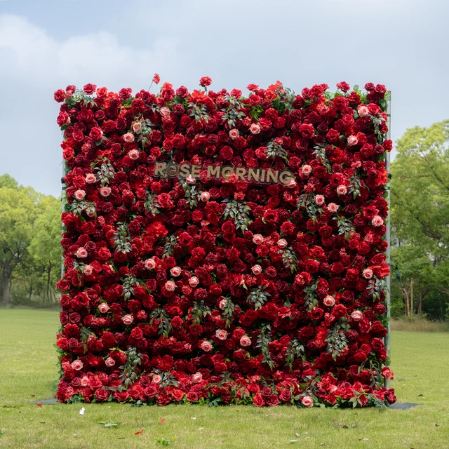 Hot sale Wedding decorative Silk Flower Panels artificial flower wall backdrop 8ftx8ft