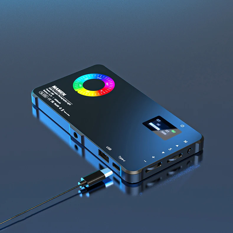 MAMEN Videography Lighting Kit with 4000mAh Battery Studio Light with 138 Pcs Lamp Beads RGB Streaming Light for Shoot