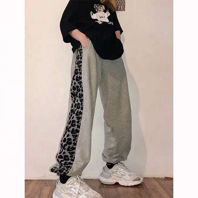2024 Custom Logo Leopard Print Corduroy Pants for Women