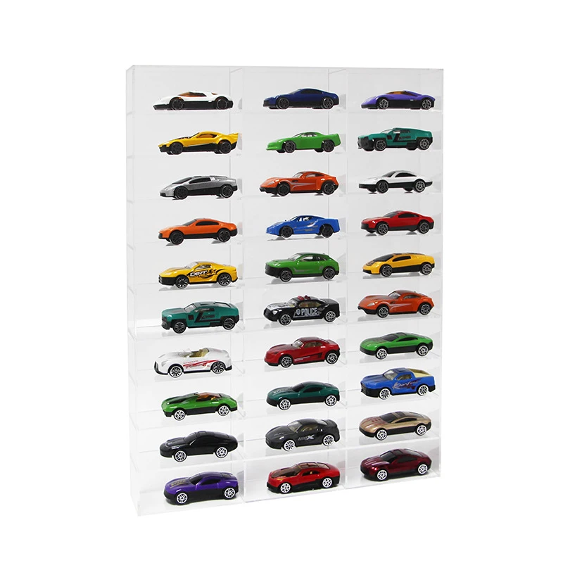 Espositore Trasparente in Acrilico per Auto Modellini 1:64 Hot Wheels, Supporto Espositivo in Acrilico Trasparente