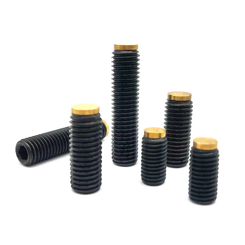 Hexagonal socket set screw with nylon Pin, set screw brass tip wholesale