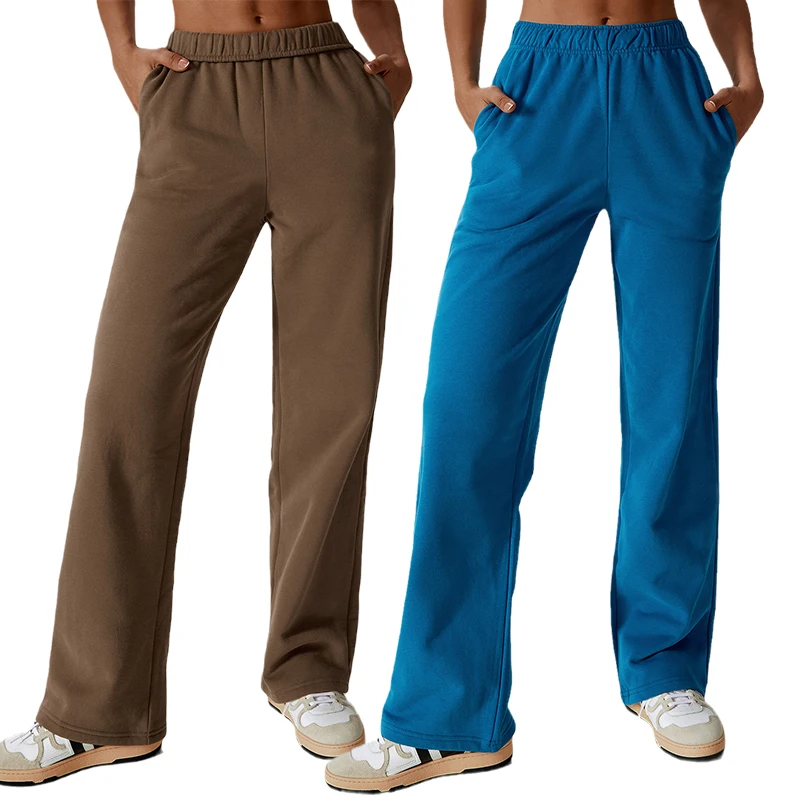 FANCO Wholesale Custom Cotton Jogger Wear Two Piece Outfit Crop Top Crew Neck Sweatshirt and Sweatpants Set Women