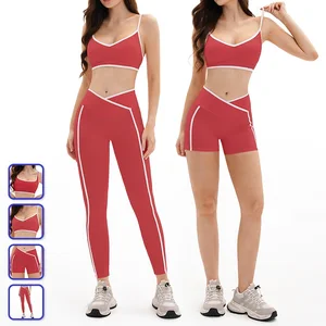 Women's Two Piece Yoga Clothing Sets Pilates Outfit Gym Wear Workout Leggings Sets For Women