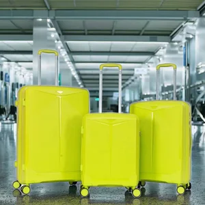 Unisex Durable PP Trolley Suitcase With 4 Wheels New Modern Hard Shell Spinner Luggage TSA Lock Polyester Lining Bags