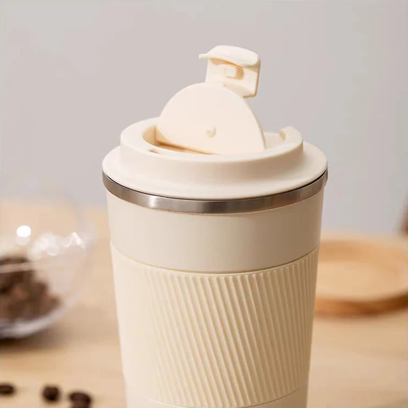 500ml Custom Reusable Stainless Steel Thermal Leak Proof Eco Friendly  Coffee Travel Mug With Lid Tumbler with Straw