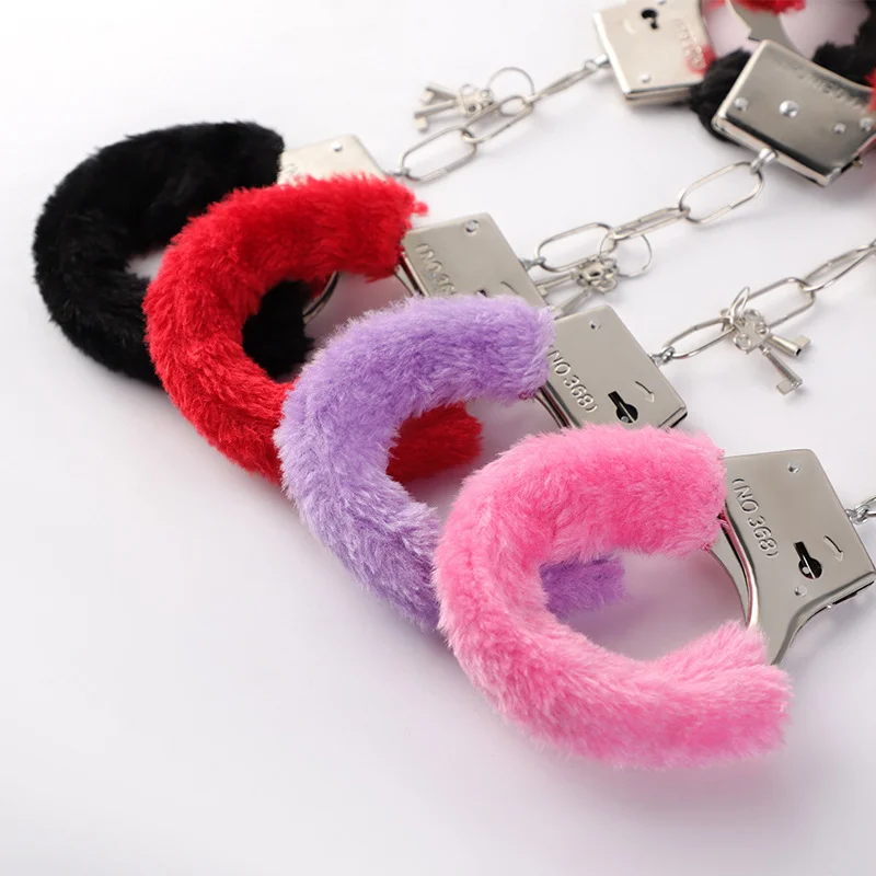 Sex Toy Plush Handcuff Sexy Handcuffs With Fur Sex Male Sex Bondage Noverty  Fetish BDSM Games of Desire Furry pink Handcuffs