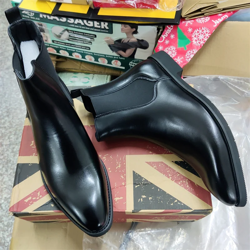 Winter Ankle Chelsea PU Leather Boots Durable Stylish