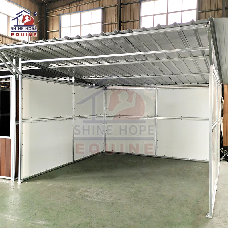 Permanent Run in Shed Outside Horse Stall Stable Panels Horse Shelter for Farm