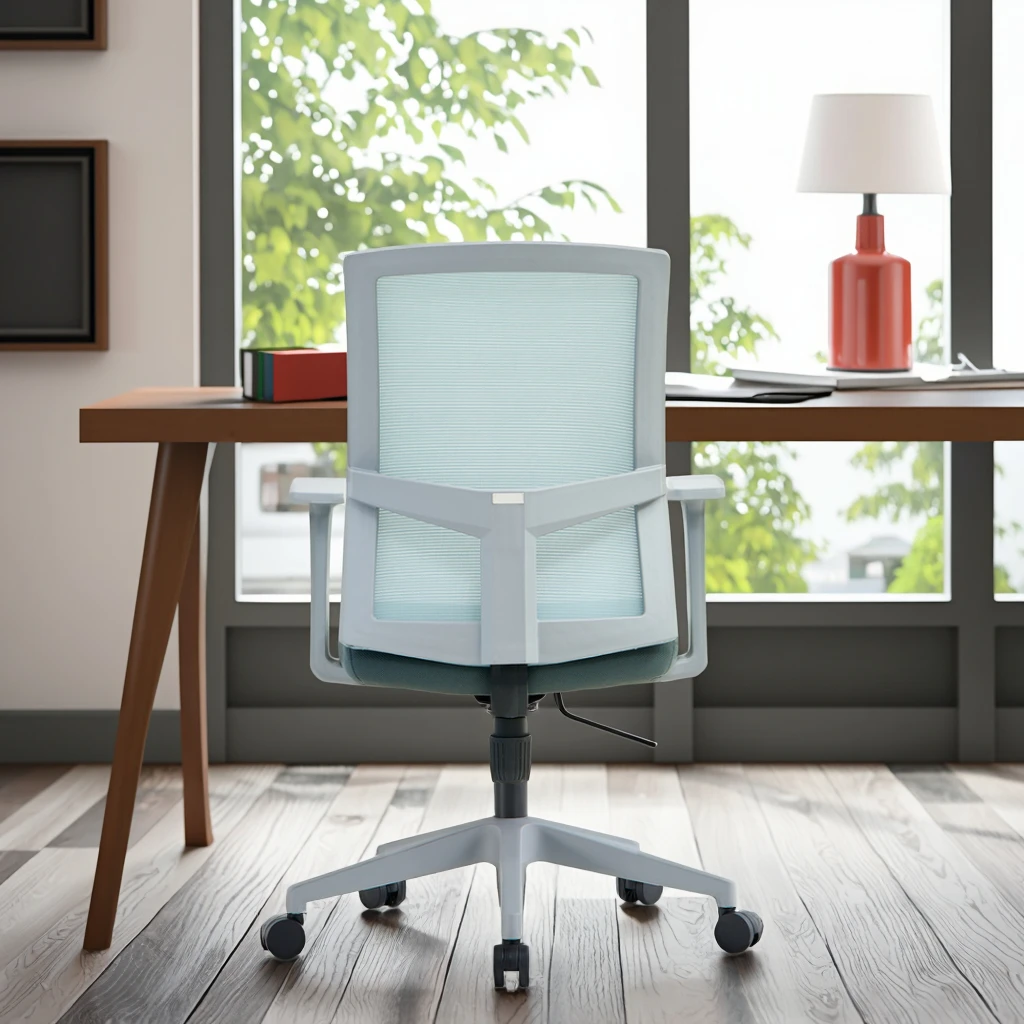 Simple Comfortable Home Study Ergonomic Conference Chairs Modern Executive Padded Seat Plastic Back Contoured Design Adjustable 6