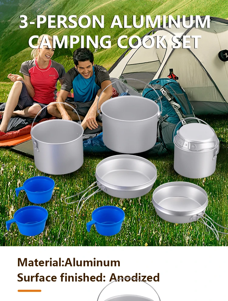 Backpacking Lightweight Design Gear Hiking Cookware Cooking Pot Set factory