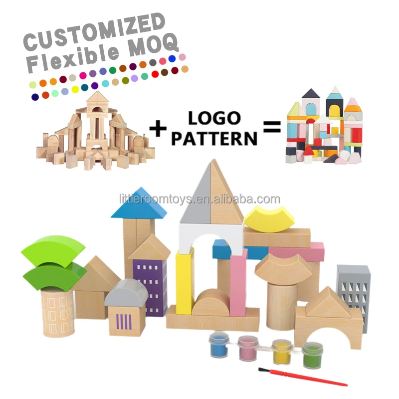 Littleroom Wooden Stacking Toy Balance Building Block Geometric