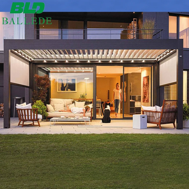 Motorized Waterproof Pergolas Ideas Rainproof Patio Cover Awning Gazebo Louvre Roof Aluminum Pergola Roof