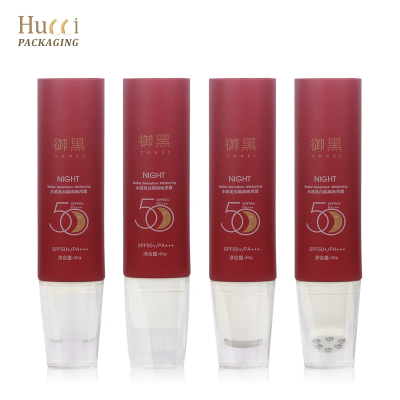 Massage Cream Tube 30ml 50ml Empty Squeeze Stainless Roller Cosmetic Packaging Tube for Lotion Serum Oil Oval Plastic Tube