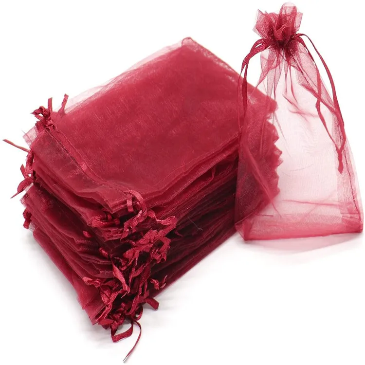 1-100Pcs Organza Bag Sheer Bag Jewelry Wedding Party Candy Gift Packaging Hot 