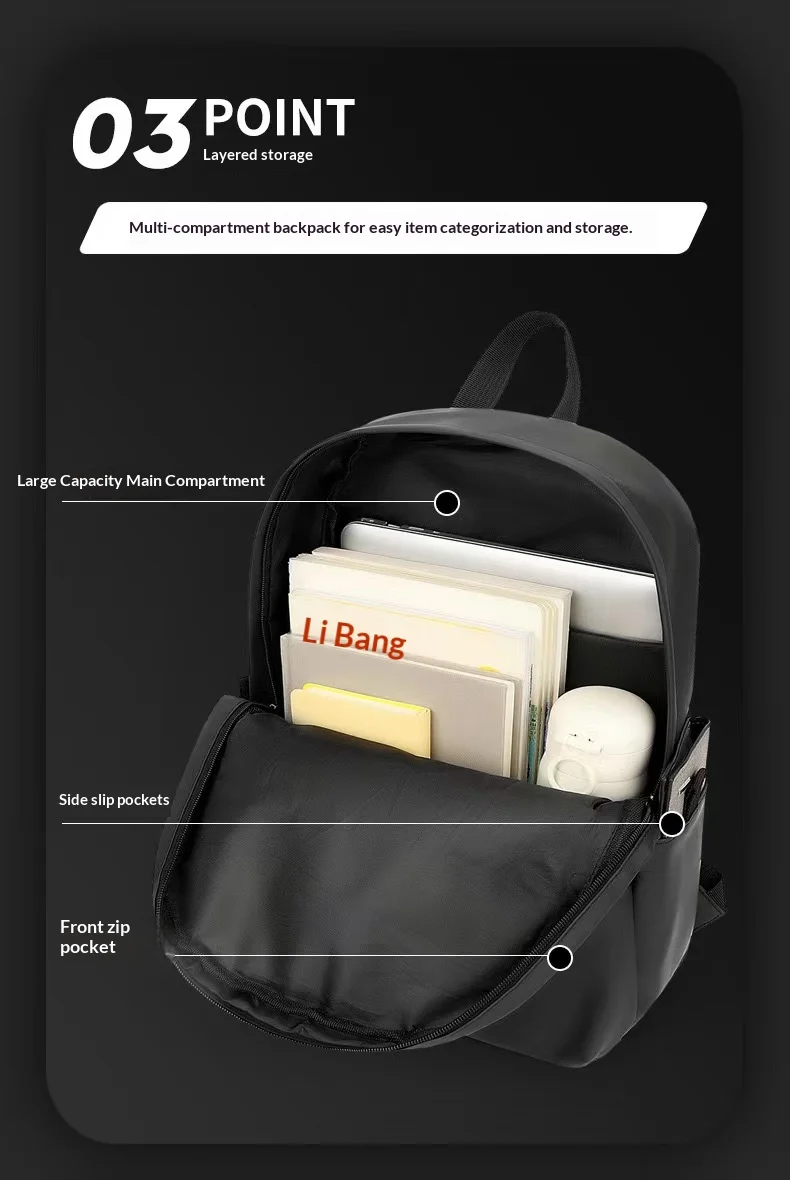 Backpack for Men, Large Capacity Computer for Business, Lightweight and Portable, Suitable for Printing Logos for Enterprises preview 4