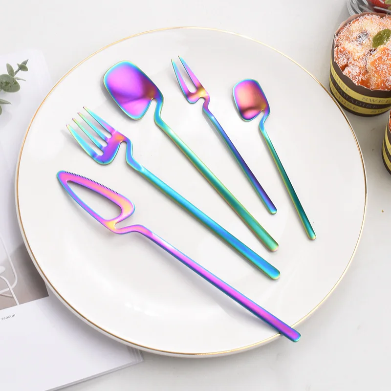 5PCS Creative Novel Metall Besteck Edelstahl 304 Messer Gabel Löffel Set Vergoldetes Besteckset| Alibaba.com