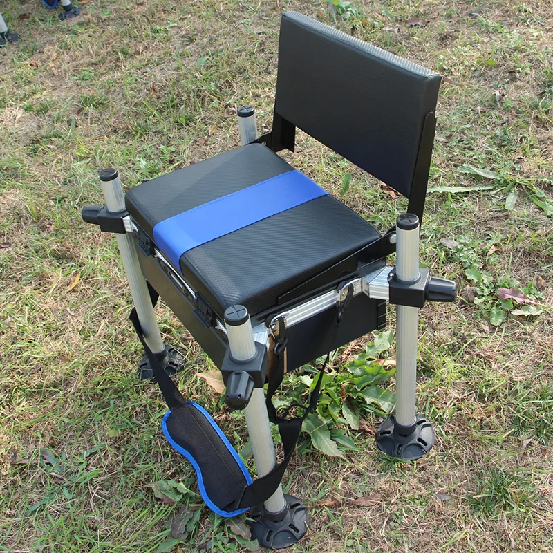 Selco High Quality Seat Box Fishing Seat Box With Backrest Aluminum Fishing  Feeder Seat Box