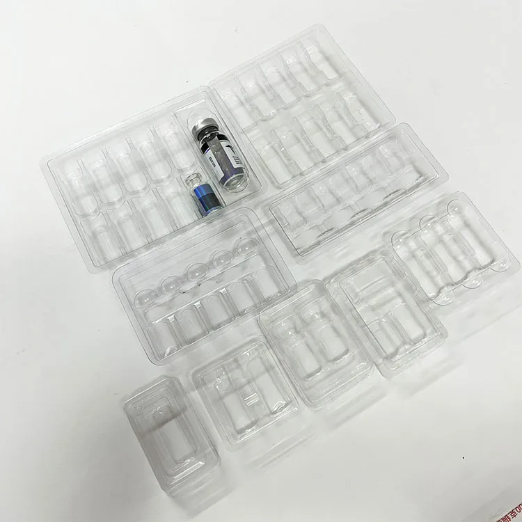 Custom Waterproof Plastic Tray Packaging for 10pcs 2ml Peptide Vial Bottles – Matt/Glossy UV Coating & Custom Shape for Secure Storage