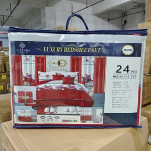 American Style 24 Piece Bedding Sheet king Size Bed Sheet Bedspread Set in Stock 24 Piece Bedding Sets with Matching Curtains