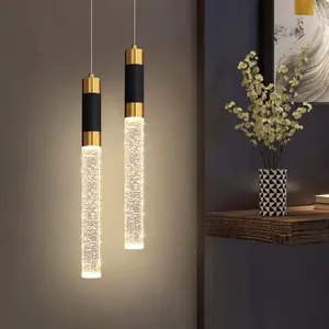 Zeal Lighting Metal Acrylic Single Hanging Pendent Lamp Warm Light Hanging Light Effect for Bedside Kitchen Island