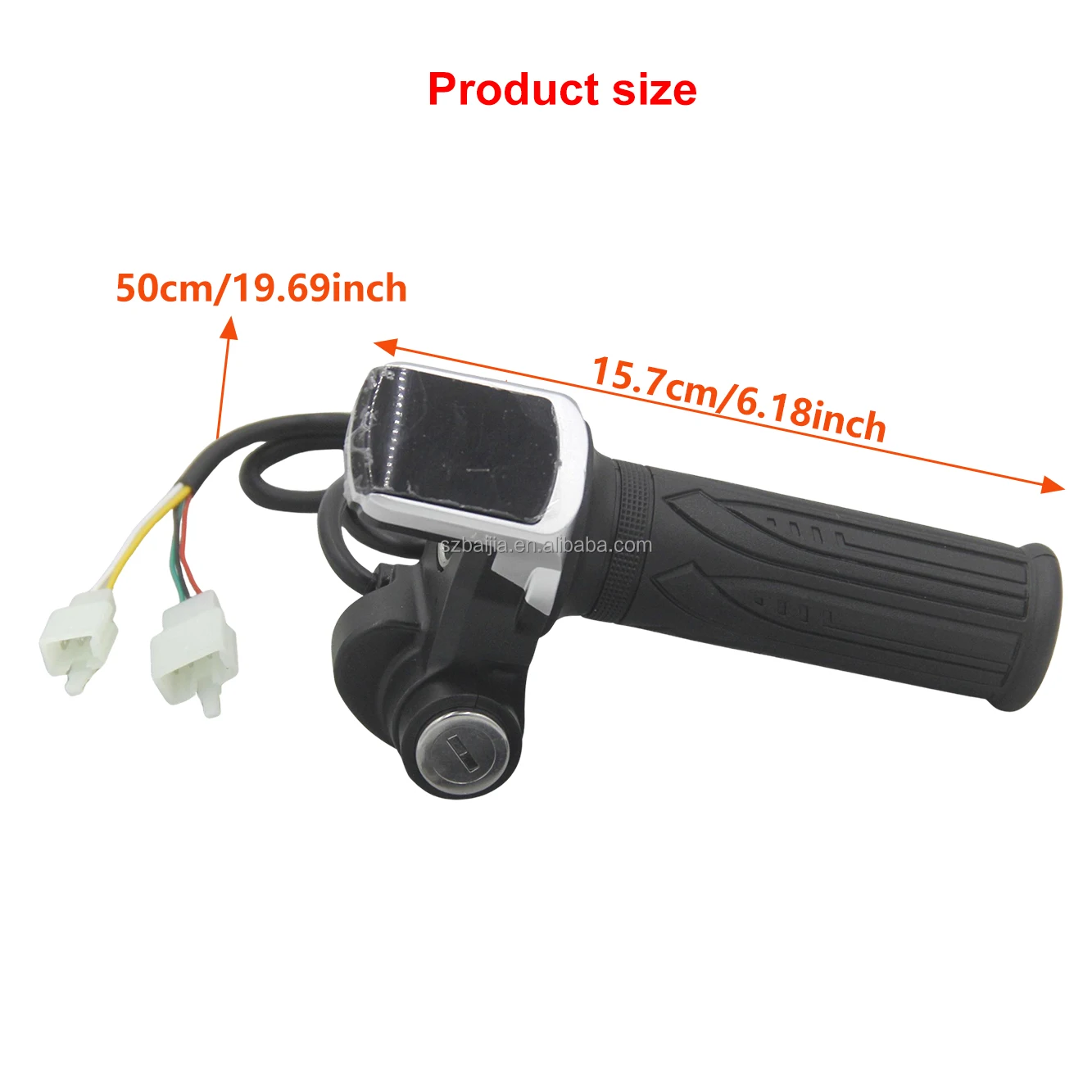 36V 48V 60V SM Electric Bike Throttle Accelerator with LCD Display Handlebar Lock E-bike/Electric Scooter Throttle Accessory