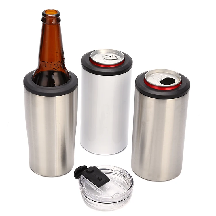 Double Wall 12oz Beer Holder Vacuum Insulate 4-in-1 Stainless Steel ...